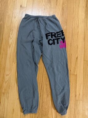 FreeCity Large Sweatpants Gray Pink Sz XS
